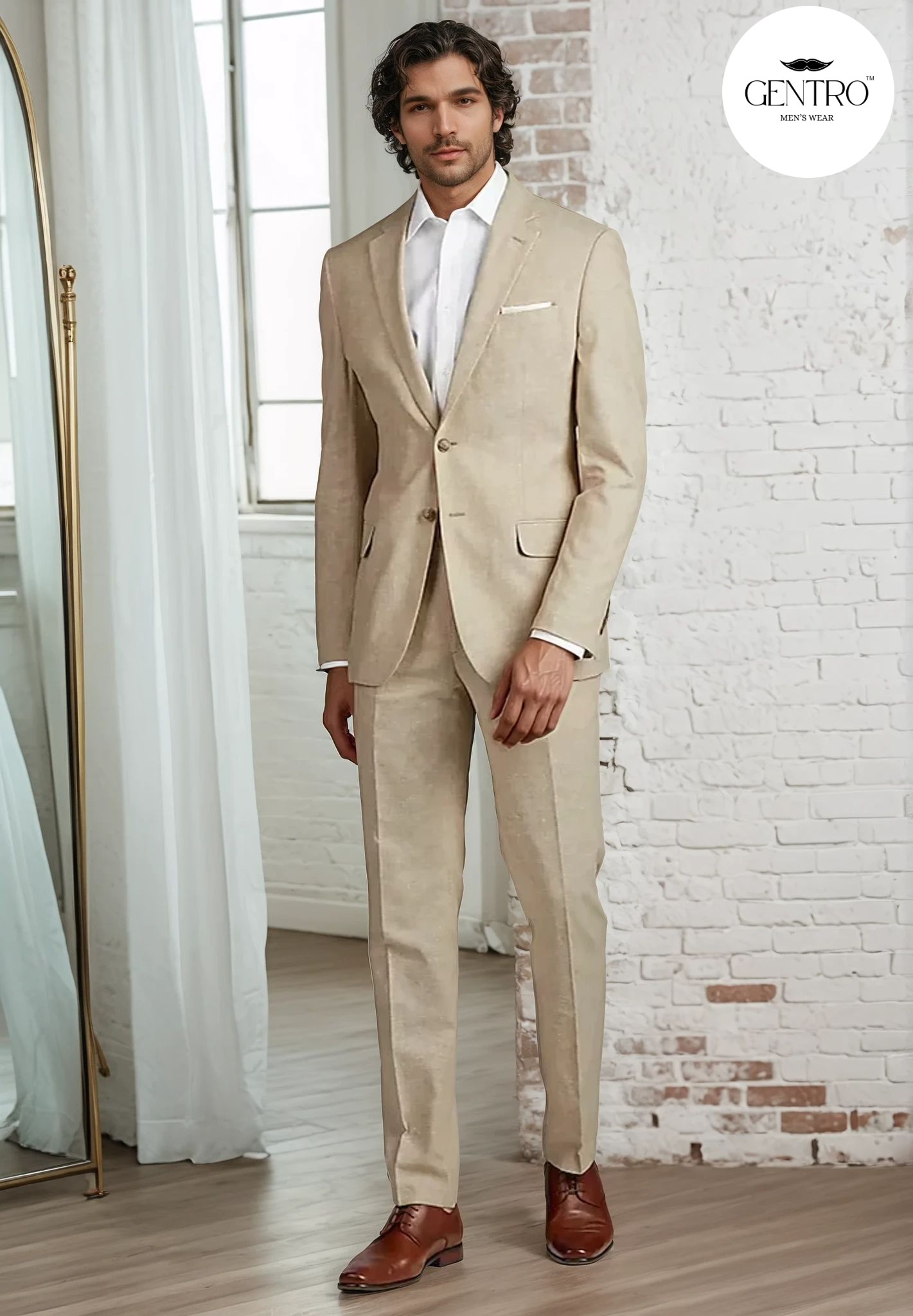 Neutral suits for multicultural weddings