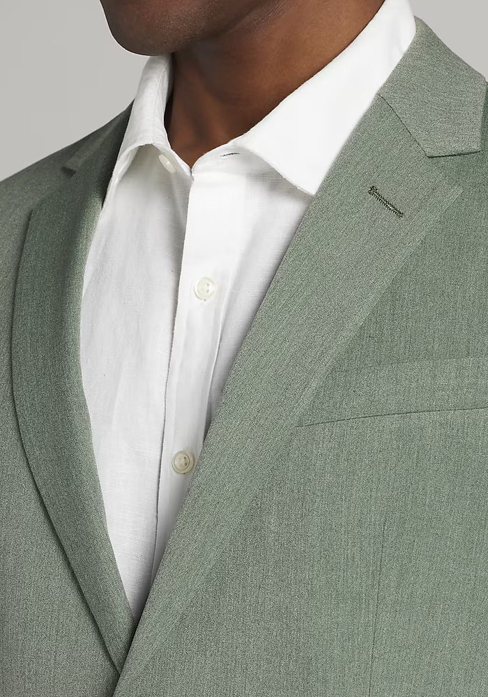 Men’s Green 2-Piece Summer Suit – Lightweight Slim Fit Suit for Weddings, Garden Parties & Daytime Formal Events