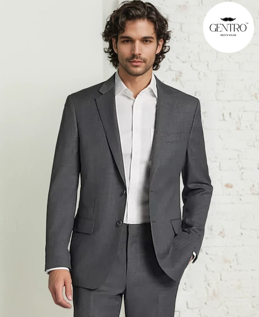 Men’s Grey 2-Piece Summer Suit – Lightweight Slim Fit Suit for Weddings, Business & Daytime Events
