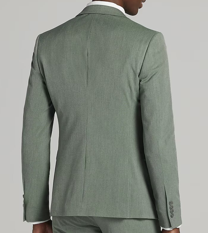Men’s Green 2-Piece Summer Suit – Lightweight Slim Fit Suit for Weddings, Garden Parties & Daytime Formal Events