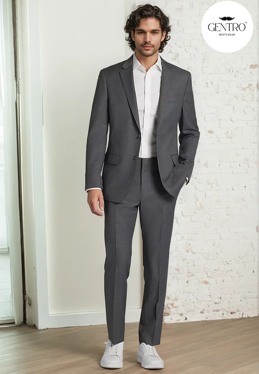 Men’s Grey 2-Piece Summer Suit – Lightweight Slim Fit Suit for Weddings, Business & Daytime Events