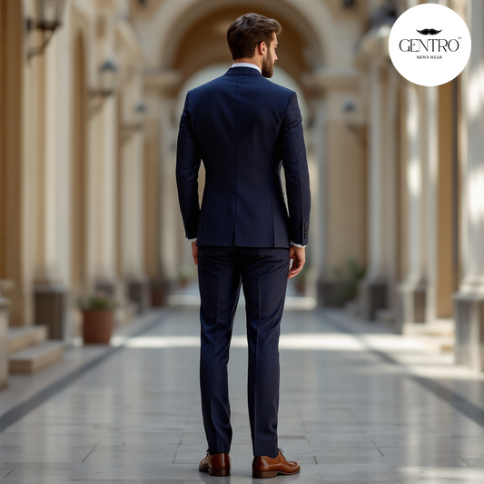 Classic navy blue suits for business